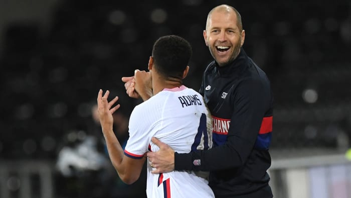 USMNT coach Gregg Berhalter and midfielder Tyler Adams